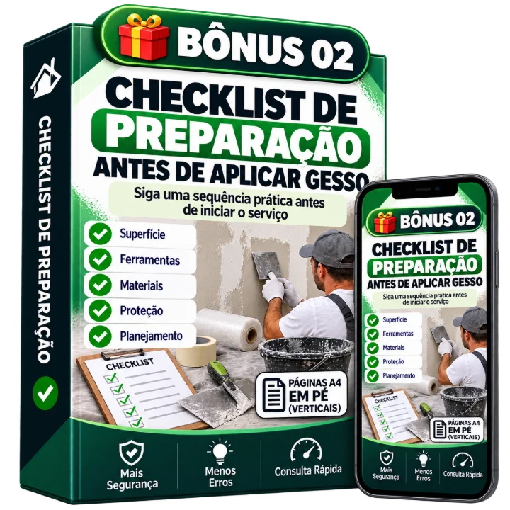 Mockup Bônus 2 — Checklist de Preparação Antes de Aplicar Gesso