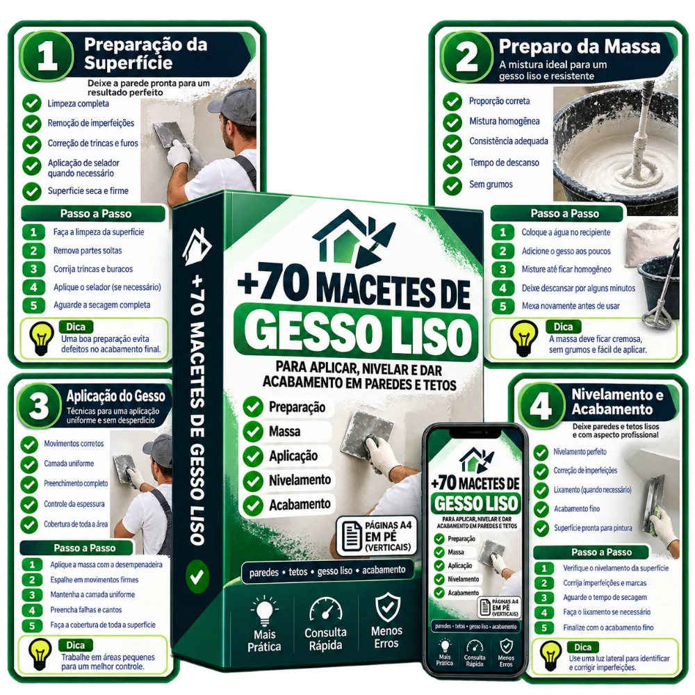 Mockup principal — +70 Macetes de Gesso Liso